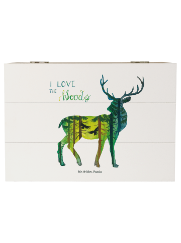 Mr. & Mrs. Panda box aus holz Hirsch I love the woods mit Spruch in Bunt