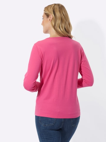 Sieh an! Rundhals-Shirt in fuchsia-puder-bedruckt