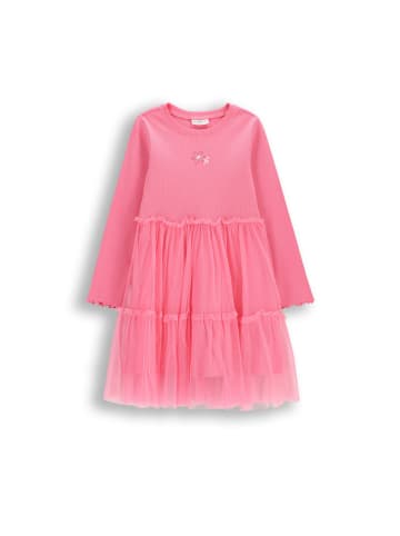 Coccodrillo Geripptes Kleid mit langen Ärmeln in rosa