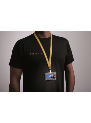 Durable Textilband Soft Colour 15mm mit Karabiner 44cm gelb Packung mit 10 Stück