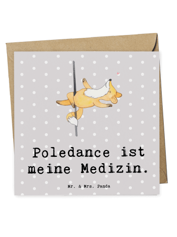 Mr. & Mrs. Panda Glückwunschkarte Fuchs PoledanZeichen mit Spruch in Grau Pastell