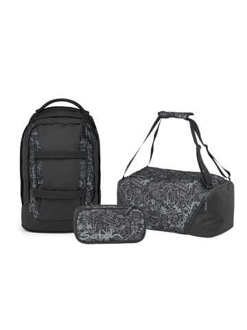 Satch Schulrucksack-Set PACK "Street Ink" 3-tlg. in Schwarz