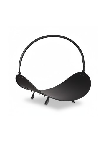 relaxdays Kaminholzkorb in Schwarz - (B)38 x (H)40 x (T)48 cm