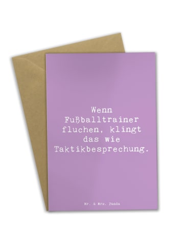 Mr. & Mrs. Panda Glückwunschkarte Spruch Fußballtrainer Taktik m... in Lavendeltraum