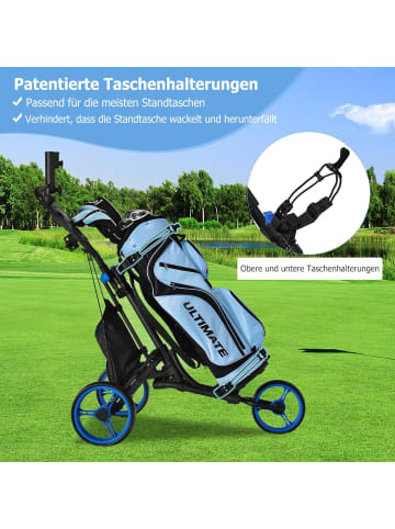 COSTWAY 3-Rad Golftrolley in Blau