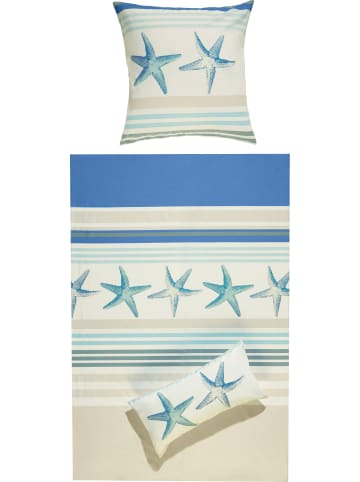 REDBEST Renforcé Bettwäsche in blau-beige