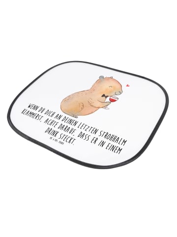 Mr. & Mrs. Panda Hitzeschutz Auto Capybara Wein mit Spruch in Weiß