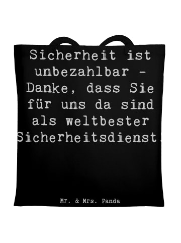 Mr. & Mrs. Panda Tote Bag Spruch Weltbester Sicherheitsdienst mi... in Schwarz