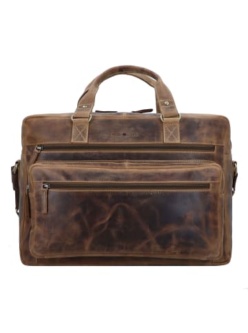 Greenburry Vintage Aktentasche Leder 43 cm Laptopfach brown