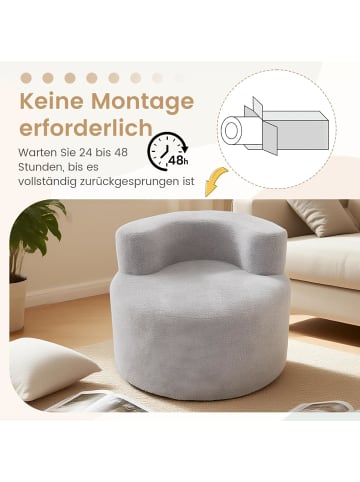 COSTWAY Sessel rund 200 kg Belastbar in Grau