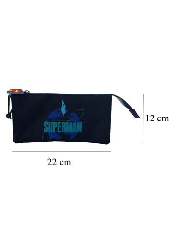 DC Comics Superman drei Fächer Etui Federmäppchen für Schule und Alltag