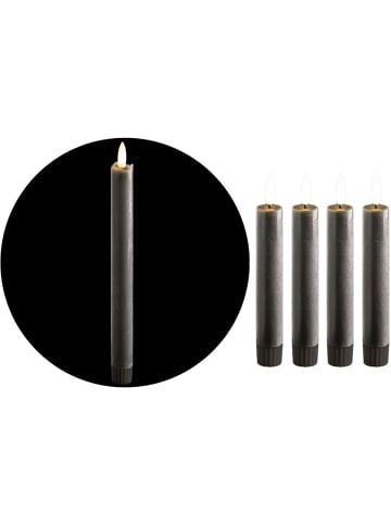 Novaliv Novaliv Stabkerzen LED mit Timer GRAU 4 Stück Indoor 6 Stunden - ECHTW in Grau