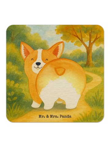 Mr. & Mrs. Panda gläseruntersetzer Corgi Po Design ohne Spruch in Weiß