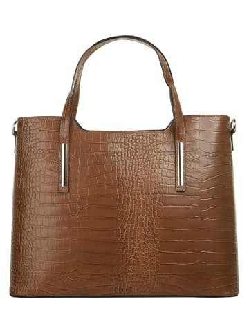 Cluty Handtasche echt Leder in cognac
