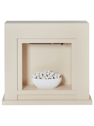 Beliani Elektrokamin mit Heizfunktion SAHARA in Beige/Weiß