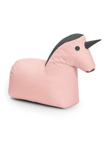 Lumaland LUMALAND Kindersitzsack Animal Line Einhorn - Pastell Pink/Stahlgrau