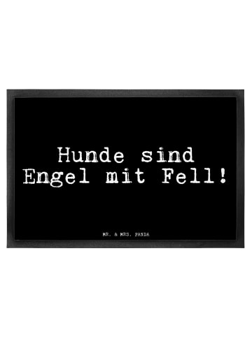 Mr. & Mrs. Panda Eingangsteppich Hunde sind Engel mit... mit Spruch in Schwarz
