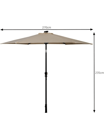 COSTWAY Ø270cm LED Sonnenschirm in Beige