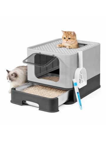 Feandrea Katzentoilette Boxal in Anthrazit-Grau - (B)54.3 x (H)37.8 x (T)42.5 cm