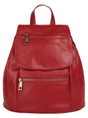 Samantha Look City-Rucksack echt Leder in rot