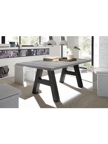 58 aufm Kessel ESSTISCH ausziehbar Elia 7 160 x 90 x 75 Esszimmertisch Schwarzstahl/Beton