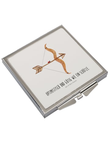 Mr. & Mrs. Panda Schminkspiegel Sternzeichen Schütze mit Spruch in Weiß