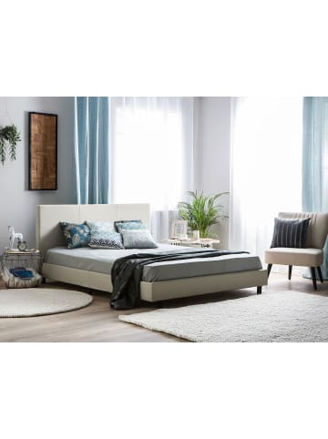Beliani Doppelbett ALBI in Beige/Schwarz - (W) 190 x (H) 94 x (L) 211 cm
