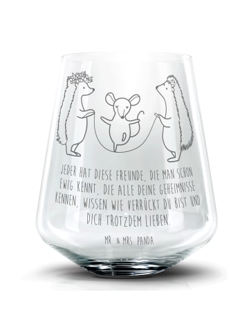 Mr. & Mrs. Panda Blümchentailglas Igel Seilhüpfen mit Spruch in Transparent