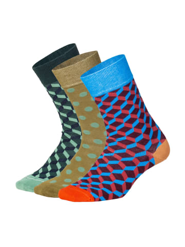 DillySocks Socken Dicing Around in Grün, Braun-Grün, Türkis, Rot