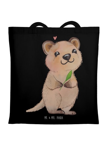 Mr. & Mrs. Panda Tote Bag Quokka Happy ohne Spruch in Schwarz