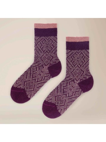 Kunert Socken Soft Allover Fashion in dark raisin