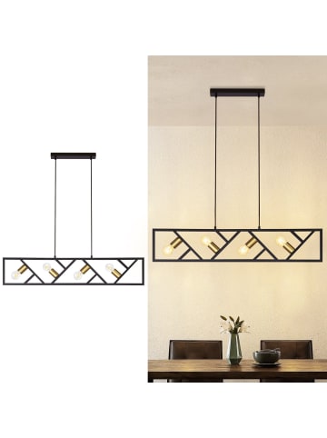 ZMH Pendelleuchte 4-flammige E27 in Schwarz Max.25W