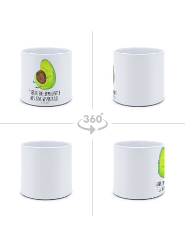 Mr. & Mrs. Panda XL Blumentopf Avocado Pfeifen mit Spruch in Weiß