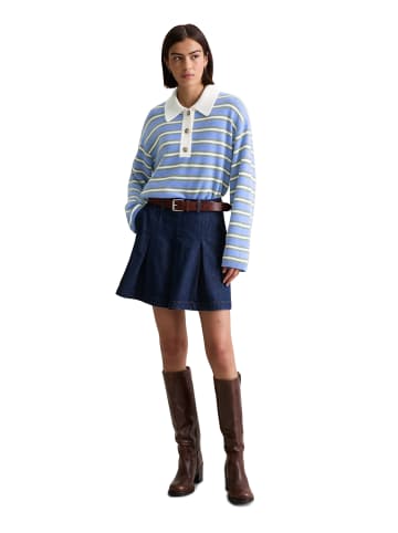 Marc O'Polo DENIM Gestreiftes Strickpolo regular in Medium Blue