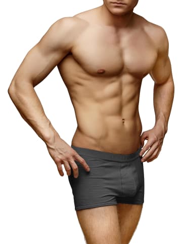 normani 6 Herren Boxershorts aus Viskose mit Geschenk Box in Anthrazit