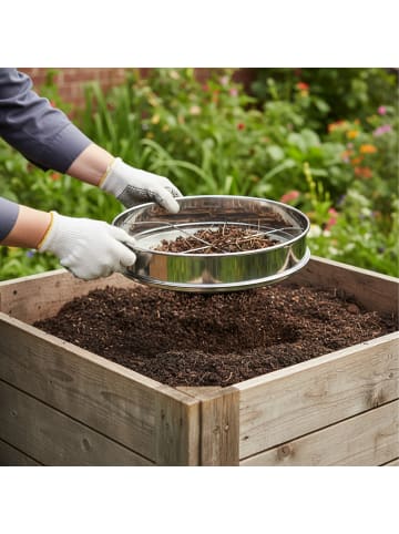 relaxdays Gartensieb "5in1" in Silber - Ø 30 cm