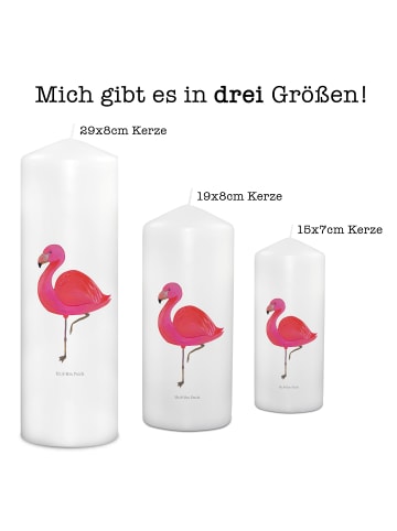 Mr. & Mrs. Panda Stumpenkerze Flamingo Classic ohne Spruch in Weiß