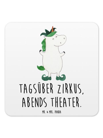Mr. & Mrs. Panda Glasuntersetzer Einhorn Joker mit Spruch in Weiß