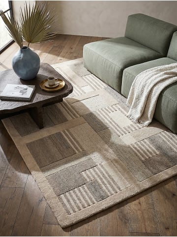 KADIMA DESIGN Wollteppich EDALE Garnstruktur Natur handgetuftet 100% Wolle 6mm Kurzflor 140x200cm in Natur