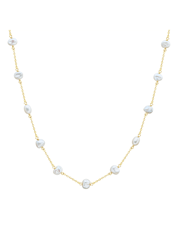Valero Pearls Perlen-Kette aus Sterling Silber mit Süßwasser-Zuchtperle in gelbgold