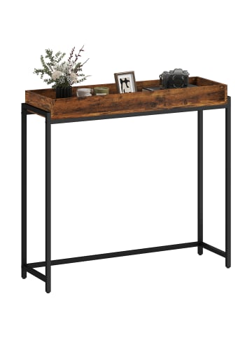 HOMCOM Konsolentisch-100L x 30B x 91H cm-Rustikal-Braun