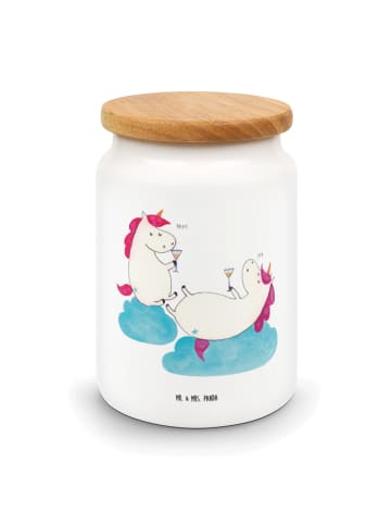 Mr. & Mrs. Panda Keksdose Einhorn Sekt ohne Spruch in Weiß