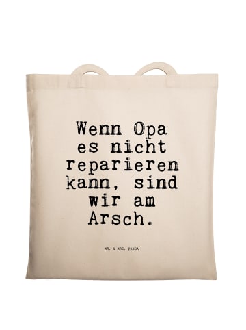 Mr. & Mrs. Panda Tragetasche Wenn Opa es nicht... mit Spruch in Creme
