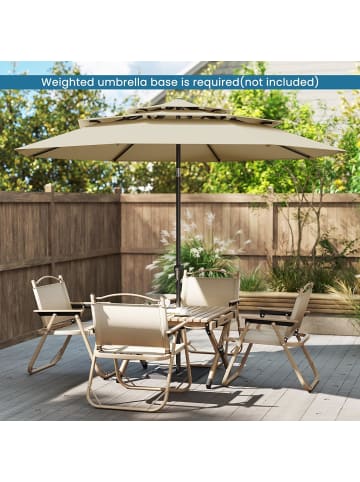 COSTWAY 3-stöckig Sonnenschirm 300 cm in Khaki