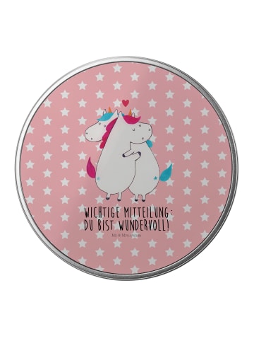 Mr. & Mrs. Panda Dose Einhorn Mitteilung mit Spruch in Rot Pastell