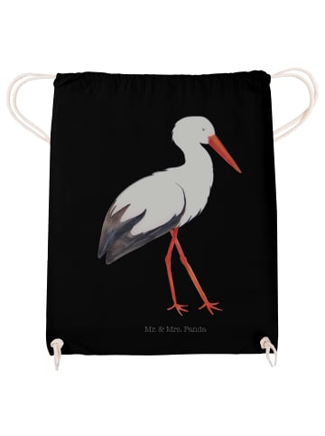 Mr. & Mrs. Panda Stofftasche Storch ohne Spruch in Schwarz