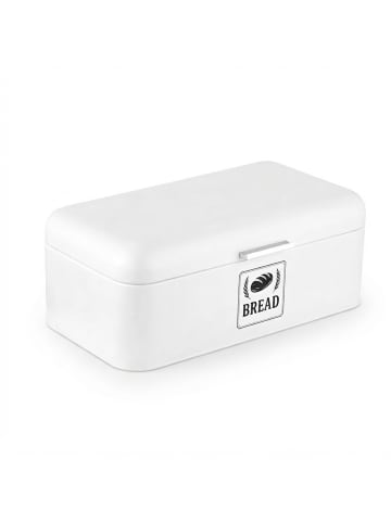 relaxdays Brotkasten in Weiß – (B)42 x (H)17 x (T)24 cm