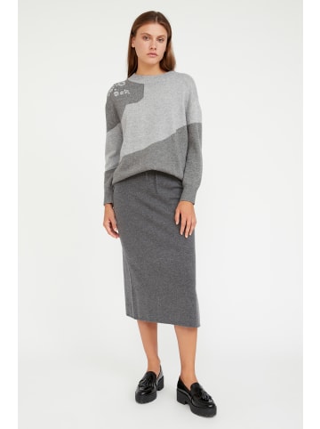 Finn Flare Pullover Soft Floral in grey melange