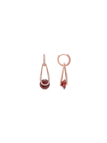 Luxenter earrings in metal alloy and amethyst zirconia, finished in 18k rose gold - Gorsu
