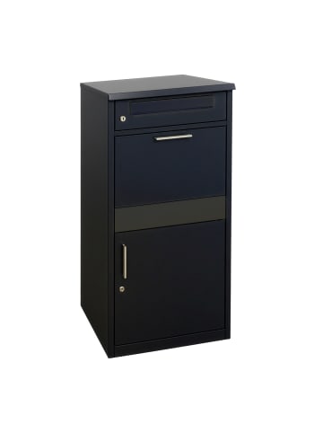 relaxdays Briefkasten in Schwarz - (B)50 x (H)112 x (T)37 cm